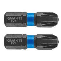   GRAPHITE - Torziós ütvecsavarozó bit, 2 darabos, PZ4 x 25mm