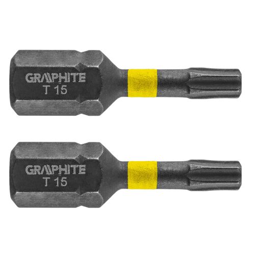GRAPHITE - Torziós ütvecsavarozó bit, 2 darabos, Tx15 x 25mm