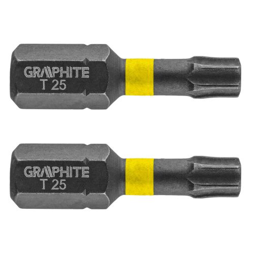 GRAPHITE - Torziós ütvecsavarozó bit, 2 darabos, Tx25 x 25mm
